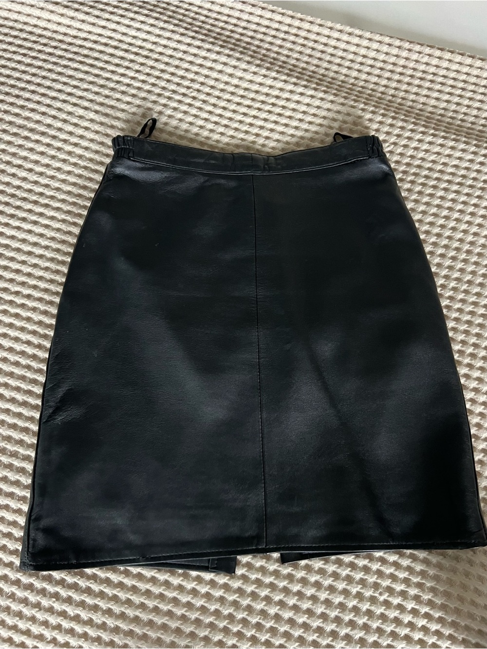 Ananda Design Black Pencil Leather Skirt